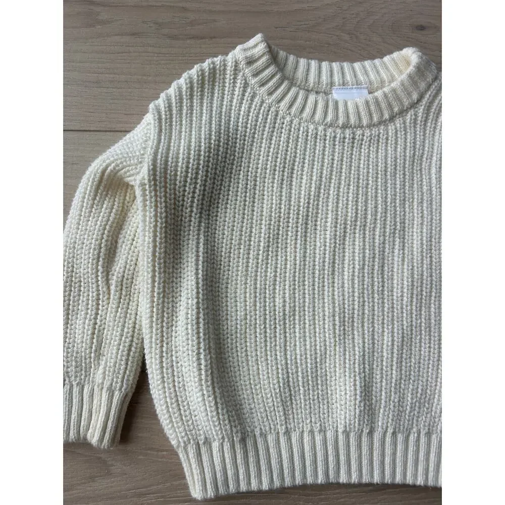 Little Co. Lauren Conrad Cream Pullover Knit Chunky Sweater - Size 18 months - Picture 3 of 8
